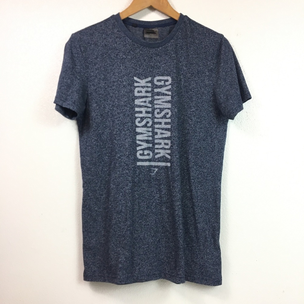 GYMSHARK HEATHERED BLUE MENS T-SHIRT SIZE MEDIUM